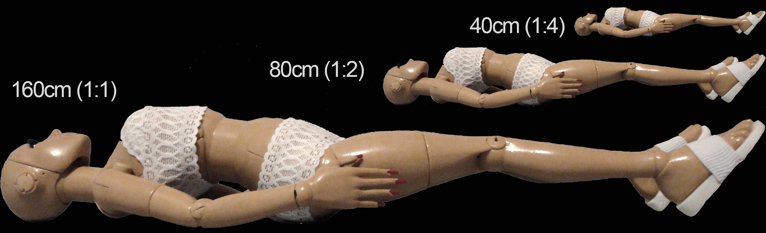 MA-UNI BJD doll size comparison in 1/4, 1/2 and 1/1 scales